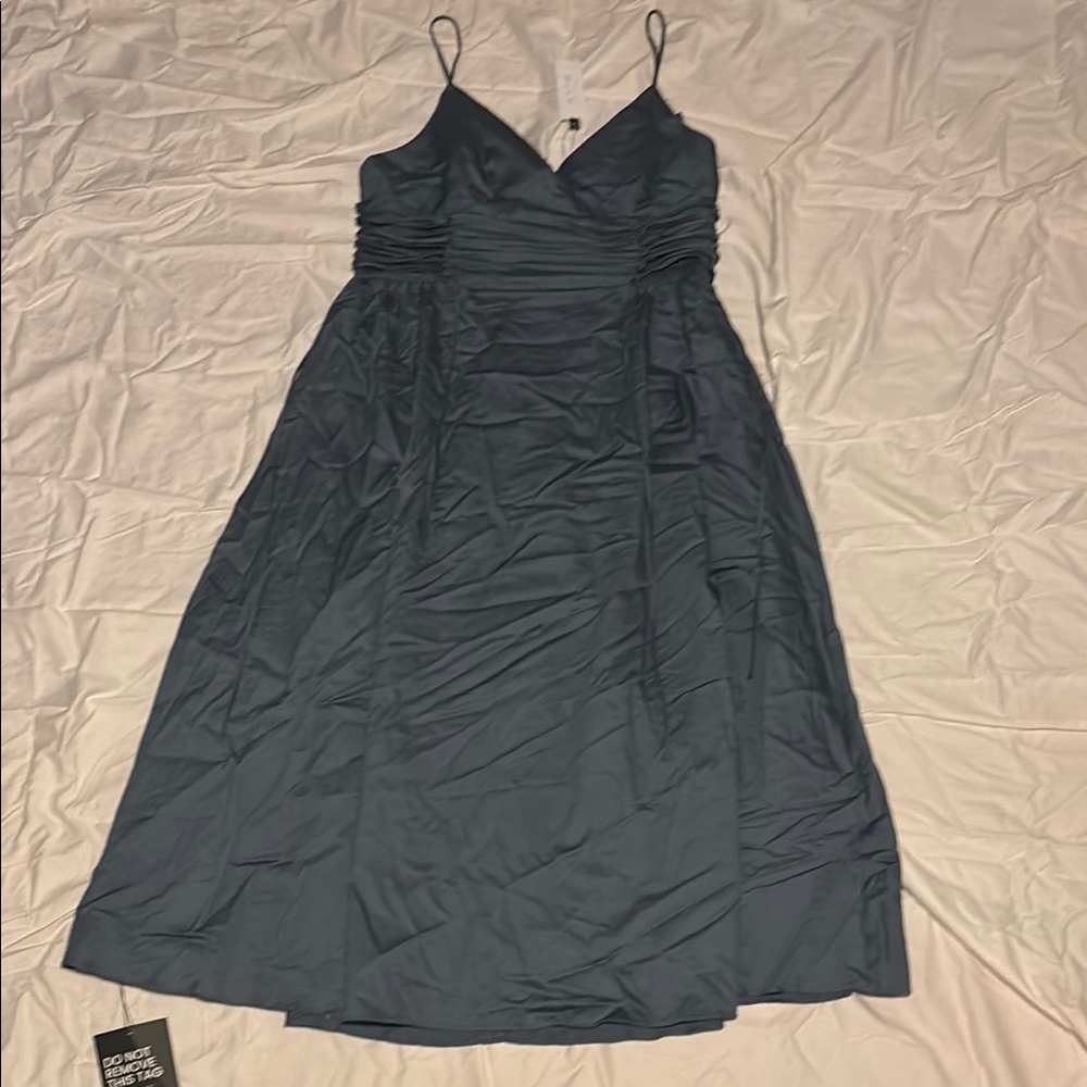 Astr Navy Corset Midi Dress